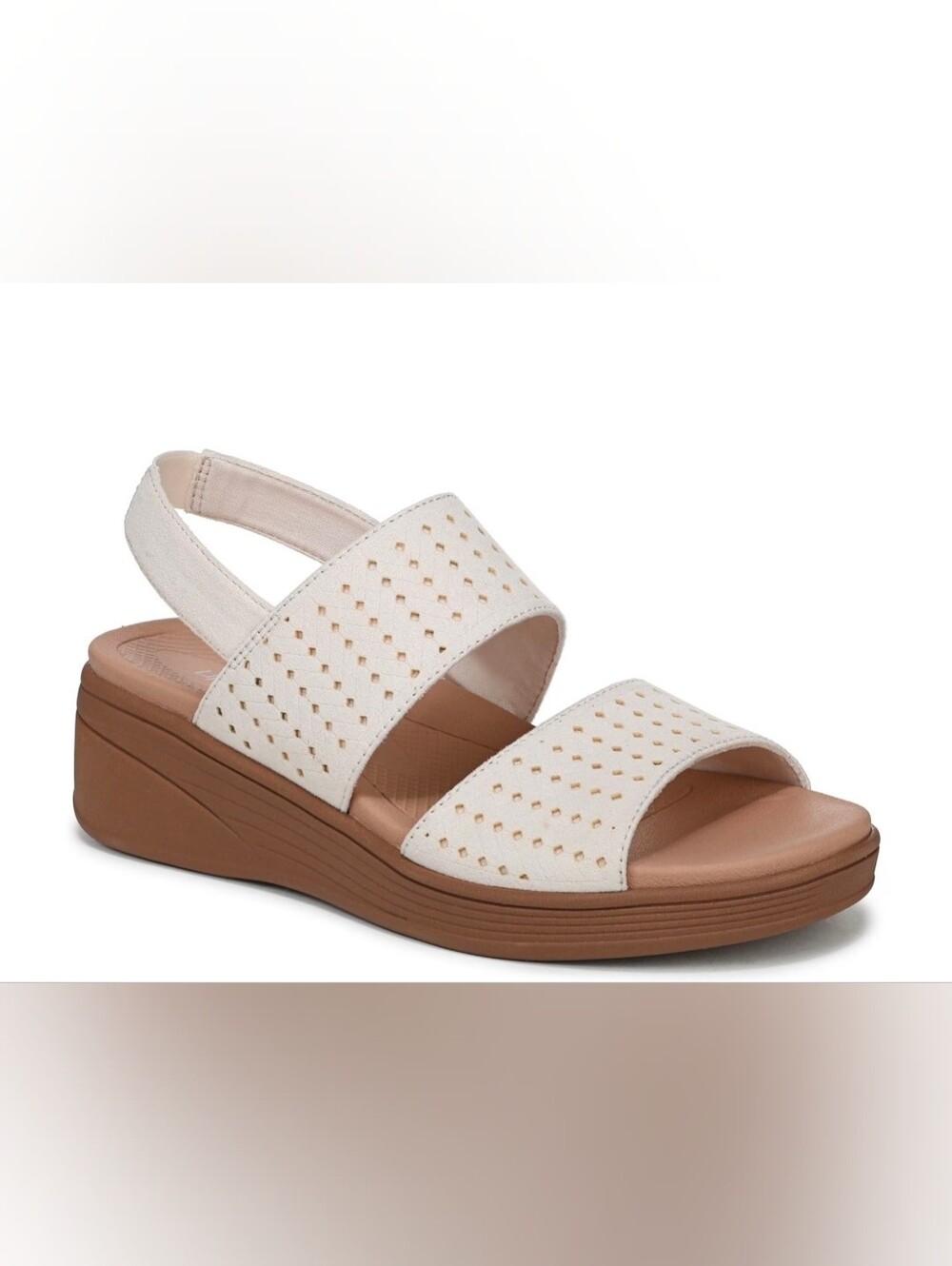 Bzees Festive Slingback Wedge Cream Comfort Wedge Slingback Sandal Sz 10 New $85